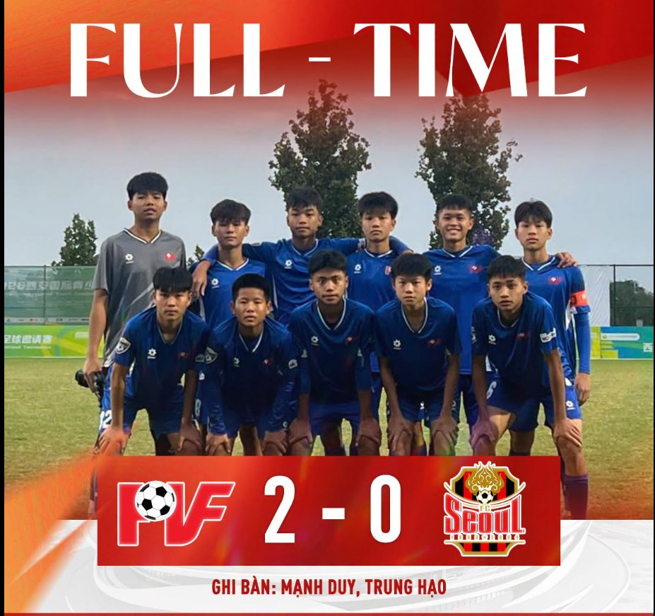 U14 PVF vô địch Cúp Trường An 2026 sau trận chung kết thắng U14 Seoul 2-0
